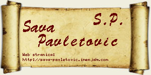 Sava Pavletović vizit kartica